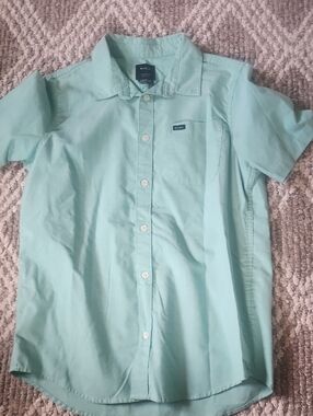 RVCA Men’s Mint Green Short-Sleeve Button-Down Shirt
